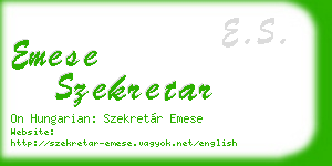 emese szekretar business card